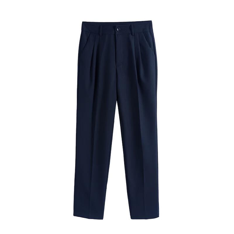 Women's High-Waist Straight-Leg Ankle Suit Pants