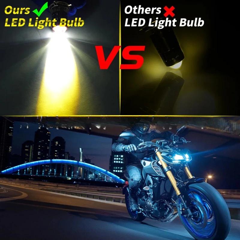 1pc H4 H6 BA20D LED Motorcycle Headlight Bulb Moto Spotlights CSP Lens White Yellow Hi Lo Lamp Scooter Accessories Fog Lights