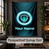 Wall Tapestry Manchester City Print Custom Name Text Wall Hanging Home Decor