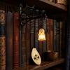 Indoor Hanging Lantern Halloween Library Lantern, Gothic Decorative Bookshelf Lamp, Vintage LED Style Accent Book Nook Light for Bookworms,