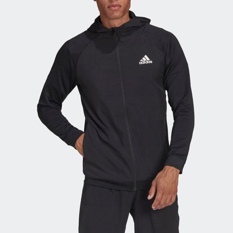 Adidas Casual Sports Zip-Up Hoodie Jacket Japanese Edition Men Outerwear Black HA6366