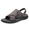 High-End Sandalen Herren Freizeitschuhe Rutschfeste Weichsohlige Strandschuhe Echtes Leder Atmungsaktiv Zwei Sandalen im Sommer