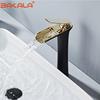 BLACK GOLDEN Basin Faucet Cold and Hot Water Waterfall Bathroom Faucet Single handle Basin Mixer Tap Deck Mount Torneira