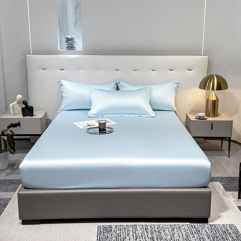 Tencel-Faser Unifarbene Betthut Einzelbett Frühling Zuhause Doppelmatratzenschoner Studentenwohnheim Einzelbettbezug