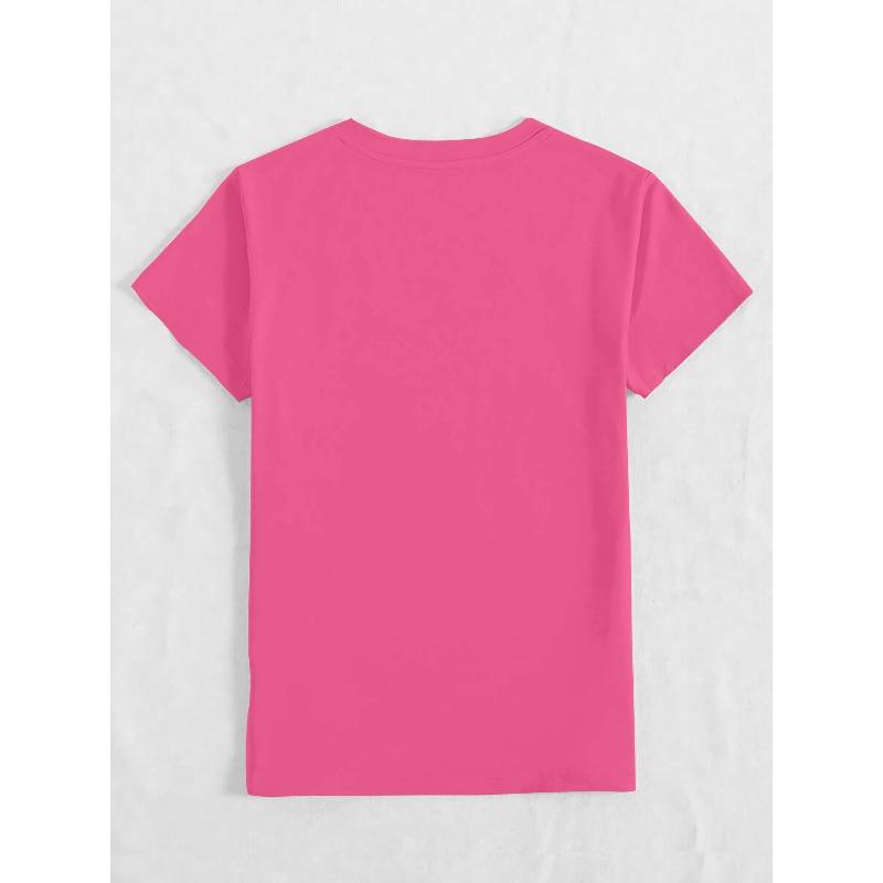 Printed T-Shirt, Women'S Casual Wear, Perfect for Vacations, Short-Sleeved with A Round Neck, Suitable for Spring and Summer,