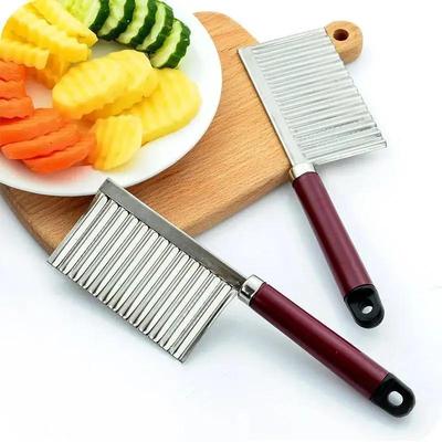 1 Stück Neuer Edelstahl Kartoffelchipschneider Teig Gemüse Obst Wellenschneider Messer Kartoffelschneider Hacker