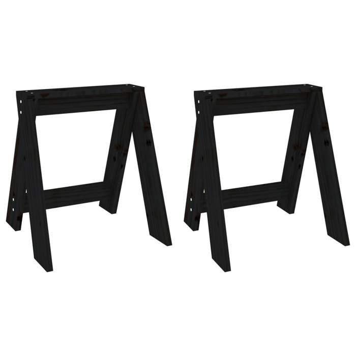 VidaXL 2x Bar Chairs Kitchen Stools Bistro Seats Living Room Furniture Indoor Counter Black 40x40x45 Cm Wood 823663
