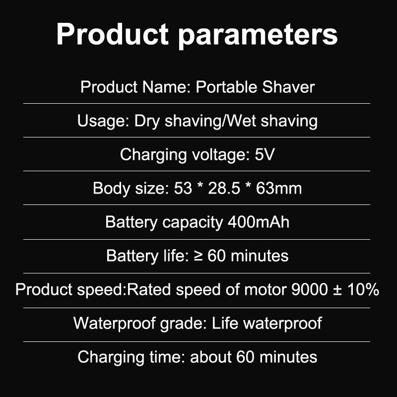 Mini Electric Shaver Dual Head Waterproof Type-C Rechargeable Shaver Travel Rotary Razor Men'S Portable Hair Beard Trimmer Tool