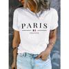 Damen-T-Shirt mit PARIS-Print - Stilvolles Kurzarm-Oberteil mit Rundhalsausschnitt für Sommer & Frühling