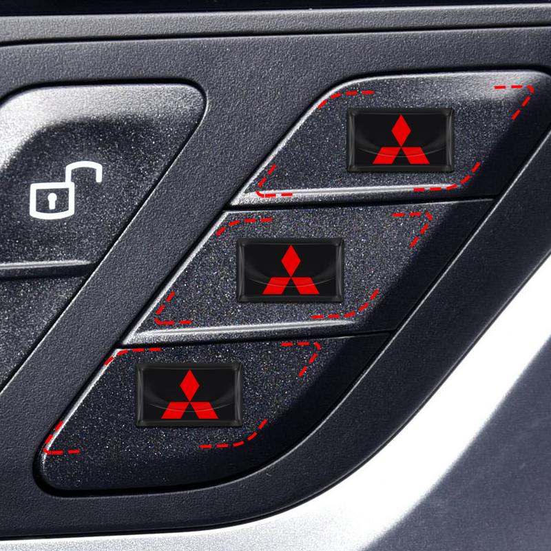 3D Epoxy Resin Car Styling Stickers Decorations For Mitsubishi ASX Lancer Pajero Outlander L200 EVO Lancer EX