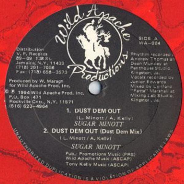 12inch Record SUGAR MINOTT - Dust Dem Out WA064 Wild Apache 1994 US Reggae, Ska & Dub Used