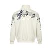 Men's American Sports Stand-up Neck Sweater Music Note Embroidery Jersey Cardigan Jacket