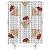 TU Cute Santa Claus Shower Curtain Christmas Holiday Bathroom Decor Festive Pattern Waterproof Fabric Home Decor Gift