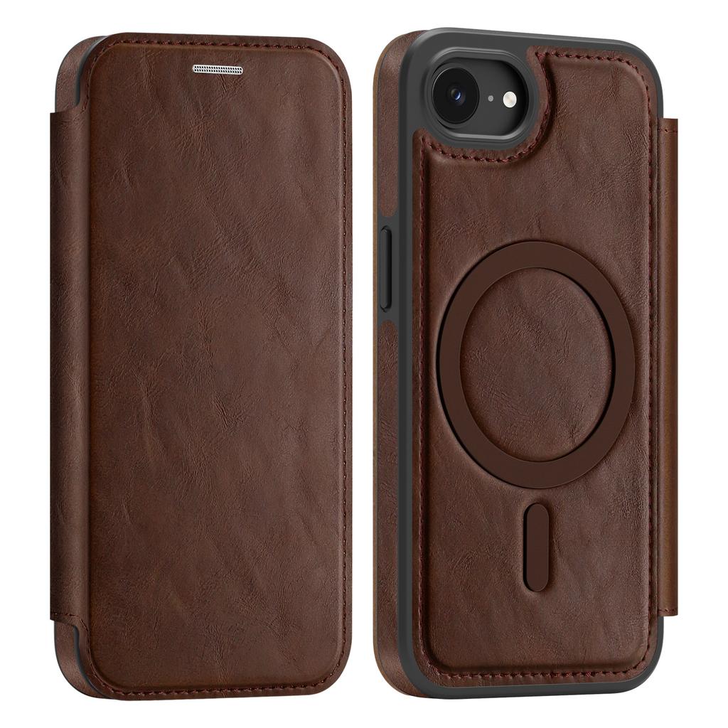Portefeuille de luxe en cuir PU à rabat Étui magnétique pour iPhone 17 16 15 14 13 12 Pro Max 17E 16E Portefeuille porte-cartes à chargement sans fil