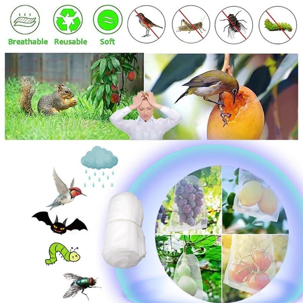 50Pcs Fabric Planting Pocket Fruit Protection Bags Garden Greenhouse Supplies Anti-bird Insect Barrier Pouch Nylon Mesh Bags