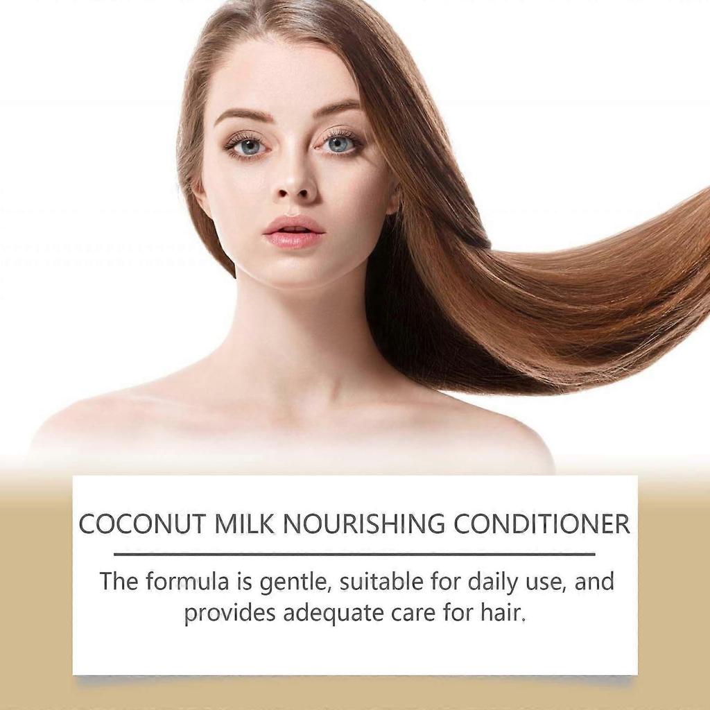 Nur für kurze Zeit!!Viareline Kokosmilch-Conditioner - Feuchtigkeitsspendend und hydrierend, glättet das Haar und verbessert trockenes, krauses Haar
