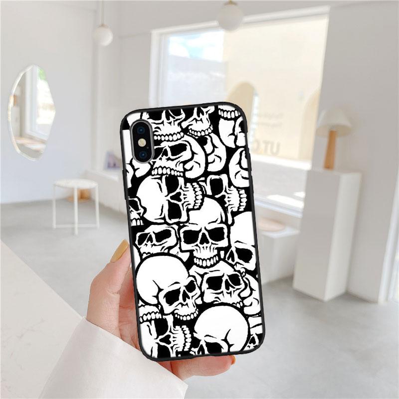 LO87 Skeleton Skull Phone Case for Samsung Galaxy A11 A12 A13 A15 A52S A53 A55 A56 A70 A71 A72 A73 F06 F16 F56 S10 Plus S10e