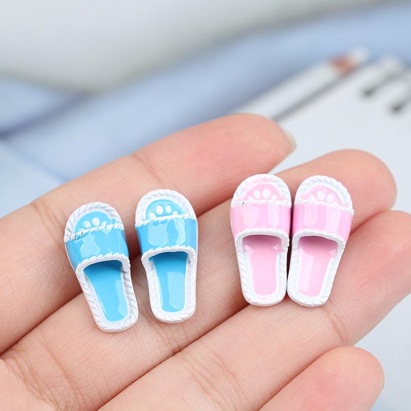1/12 Scale Dollhouse Miniature Mini Slipper For Doll Shoes Accessories