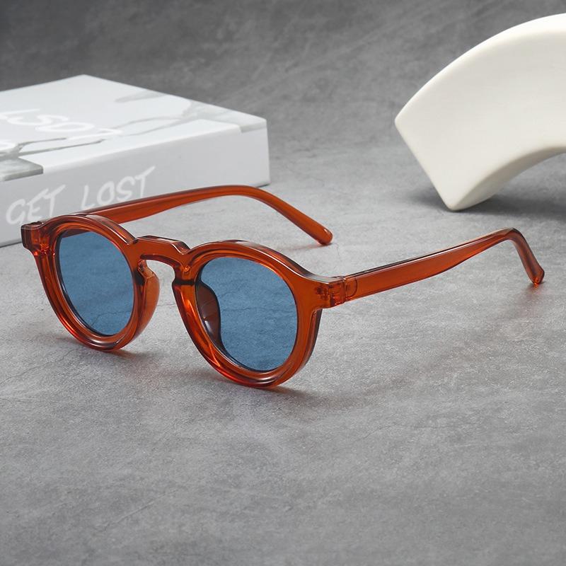 Circular Vintage Small Spectacle Frame Frame Premium Sun Glasses Glasses UV400 Ladies and Men Trendy Trend UV Protective Shades Glasses Outdoor
