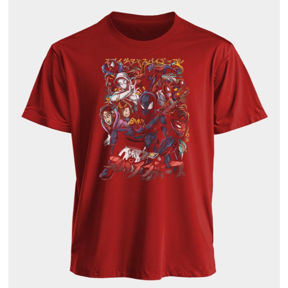 Men's and Women's T-shirts Spider Man Summer American Spring and Autumn Sports Trend Harajuku Fashion Short Sleeves