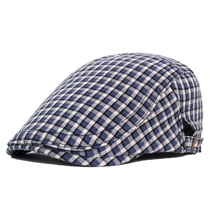 Plaid Beret Women's Lightweight Spring Summer Men's Forward Cap Outdoor Sunshade Cap Gatsby Painters Hat