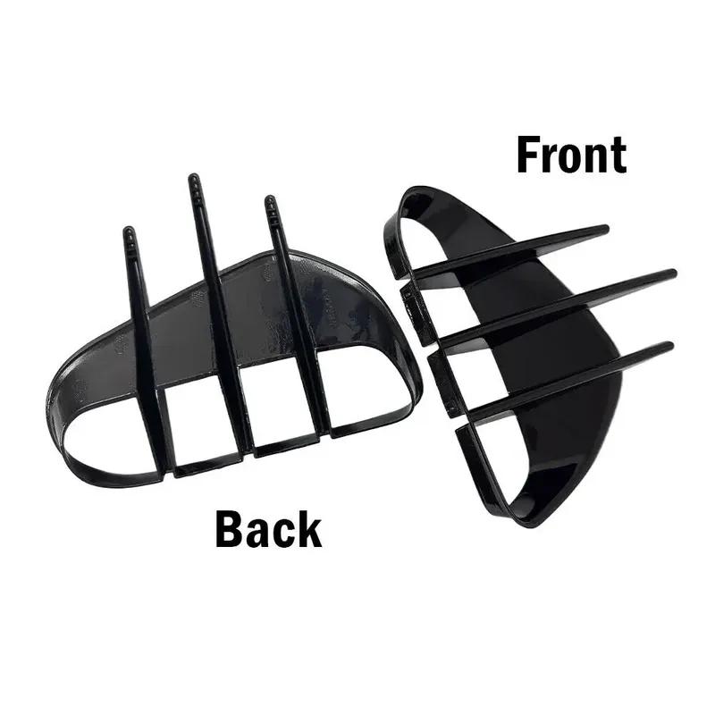 For KIA Stinger 2018- Car Sticker Frpmt Bumper Side Vent Spoiler Canard Covers Carbon Fiber Look Gloss Black Accessories ABS