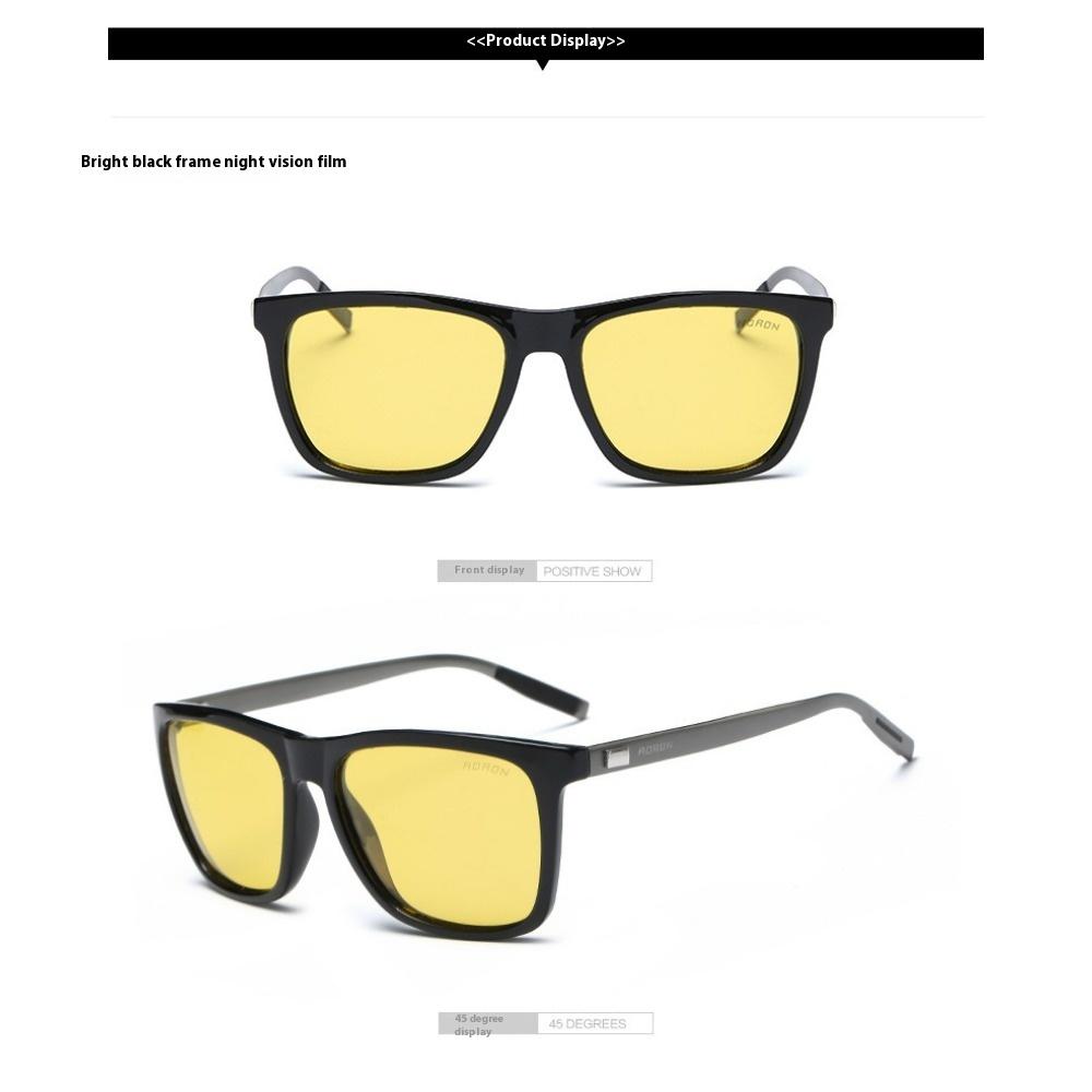 aoron Polarisierte Sonnenbrille für Herren und Damen Aluminium-Magnesium-Brillenbügel Sonnenbrillenbox Fahrsonnenbrille Nachtsicht