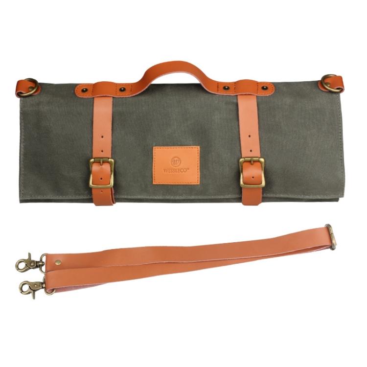 WESSLECO Canvas Roll Chef Knife Storage Bag WESSLECO Army Green зелёный