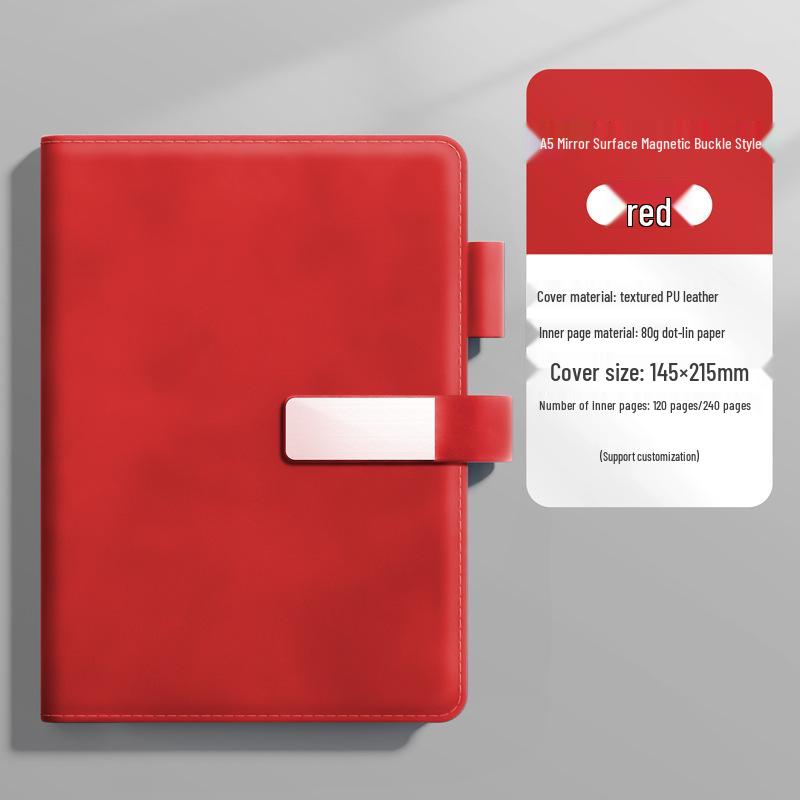 A5 Custom Logo Soft Leather Business Notebook Gift Set with Buckle Closure