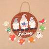 Christmas Wooden Three-dimensional DIY Replaceable Door Hanging Wreath Welcome Pendant Halloween Pendant