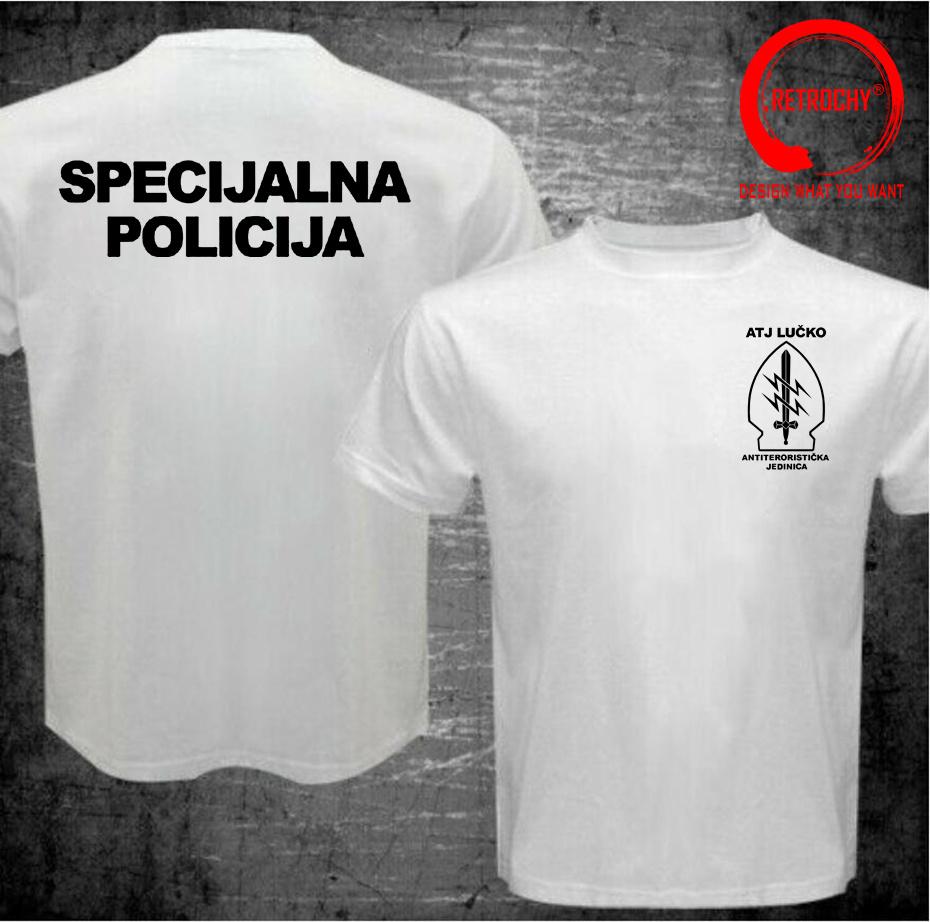 ATJ LUCKO Kroatische Spezialeinheit zur Terrorismusbekämpfung T-Shirt Unisex T-Shirt Unisex Kurzarm Oberteile T-Shirt Sommer Baumwoll-T-Shirt