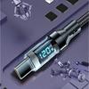 120W USB to Type C Data Cable LED Display 100W Dual USB C Fast Charging Data Cord 1/1.5/2M Portable PD Fast Charge Line For Home