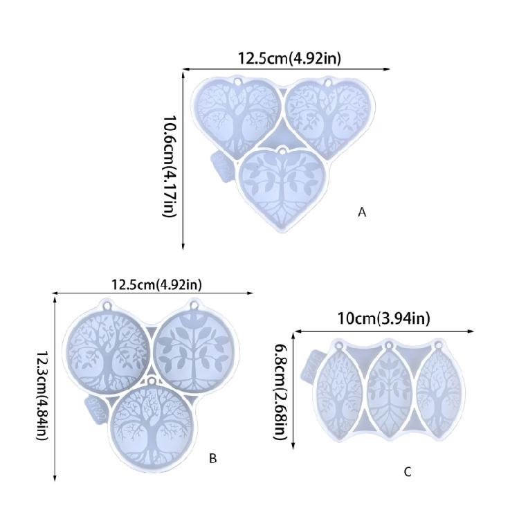 Silicone Mould Keyring Mold DIYs Keychain Casting Mould Round Life Tree Mould