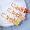 7PCS Ornaments Crystal Bow Key Chain Y2K Key Ring Colorful Rhinestone Butterfly Keychain  Bag Decor