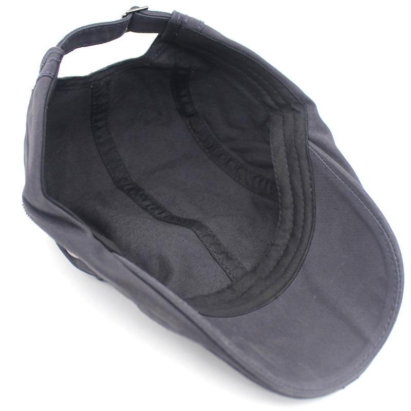 Men's Cotton Cap Fashion Alphabet Hat Forward Hat, Solid Color Casual Men's Hat Beret