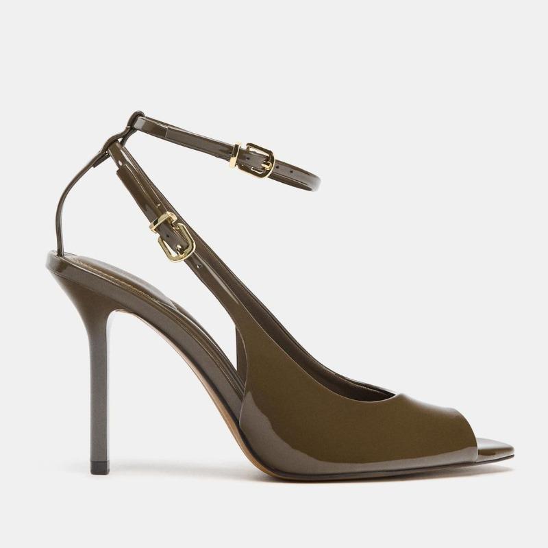 Fashion Elegant Peep Toe Ankle Strap Buckle High Heel Sandals Women Fashion Pointy Toe Thin Heel Designer Shoes Comfort Party Dress Shoe