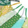 Kawasumi Washi Yuzen Washi Bookmarks in Green with Summer Pattern Stencil-Dyed (6 Sheets)