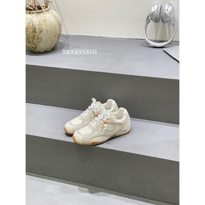 

Retro mesh breathable women s summer new flat bottom versatile fashion leisure sports 35 бежевый