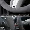 Full Black Suede Car Steering Wheel Cover For BMW E60 E61 E63 E64 530d M sport Steering Wheel Braid