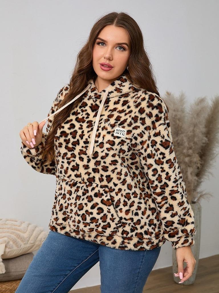 Plus Size Women's Oversized Long Sleeve Fleece Hoodie