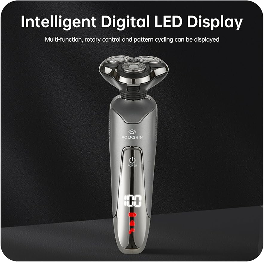 Golarka elektryczna dla mężczyzn, Męskie golarki obrotowe, Wodoodporna, Do golenia na mokro i na sucho, Akumulatorowa golarka elektryczna do twarzy męskiej, Bezprzewodowa, z pływającą głowicą.