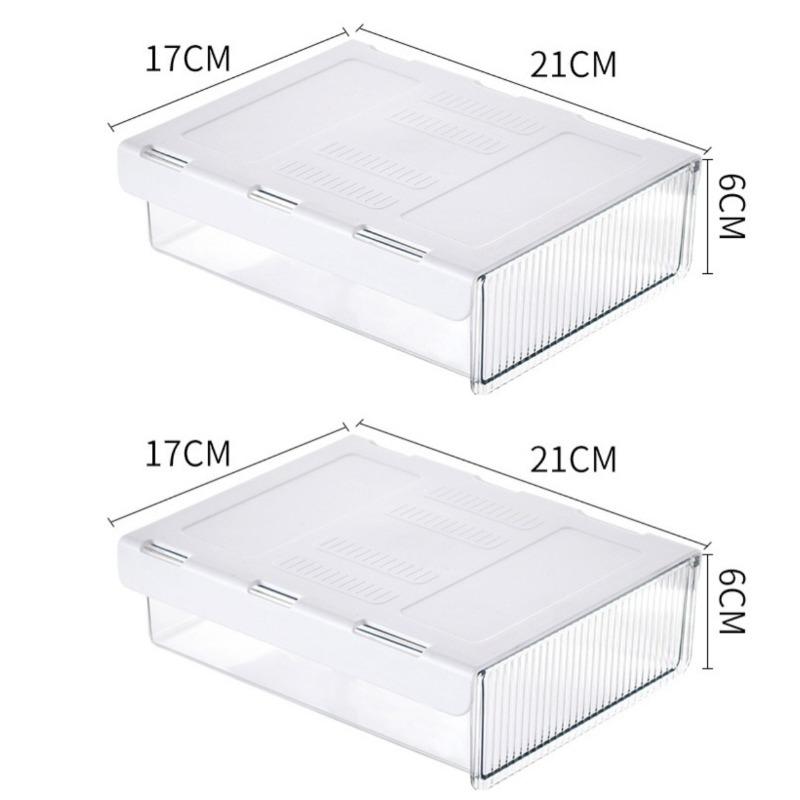 

2PCS Under-Desk Drawer Organizer Box Lightweight PET Hidden Storage Boxes for Office and Student Studying Desks Wall-Mounted Box