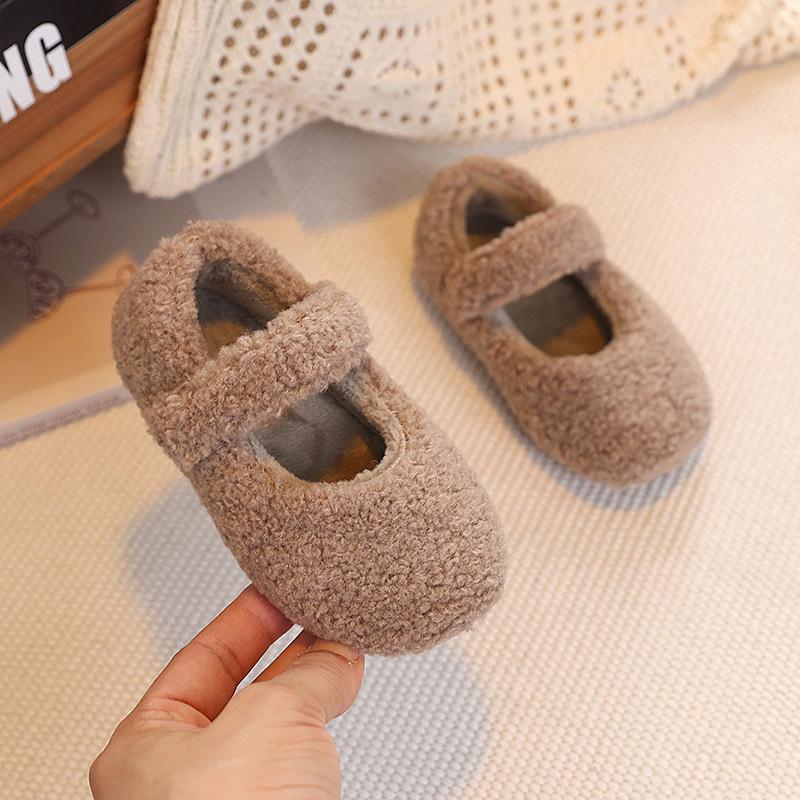 Pantofi de pluș pentru copii - Toamna și iarna 2025 Pantofi de bumbac de catifea în stil coreean pentru fete