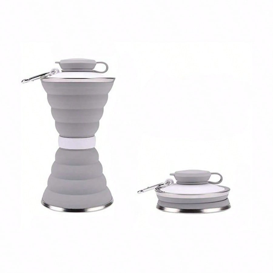 Silicone folding water bottle Outdoor foldable water cup High temperature resistant easy storage kettle Convenient sports water bottle