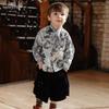 LELE JOVE Kinder Palastbluse mit nordischem Waldprint