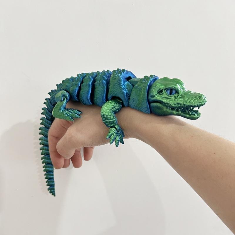 30/38Cm Hot Room Decoration 3D Printed Crocodile Articular Movable Funny Gifts Rotatable Office Home Desktop Decorations Crafts