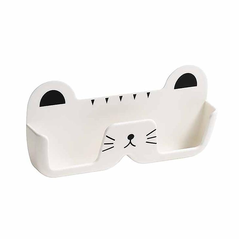 

Настенная полка для хранения очков с милым котом - украшение без перфорации, солнцезащитные очки и держатель, органайзер для солнцезащитных очков, гардероб белый