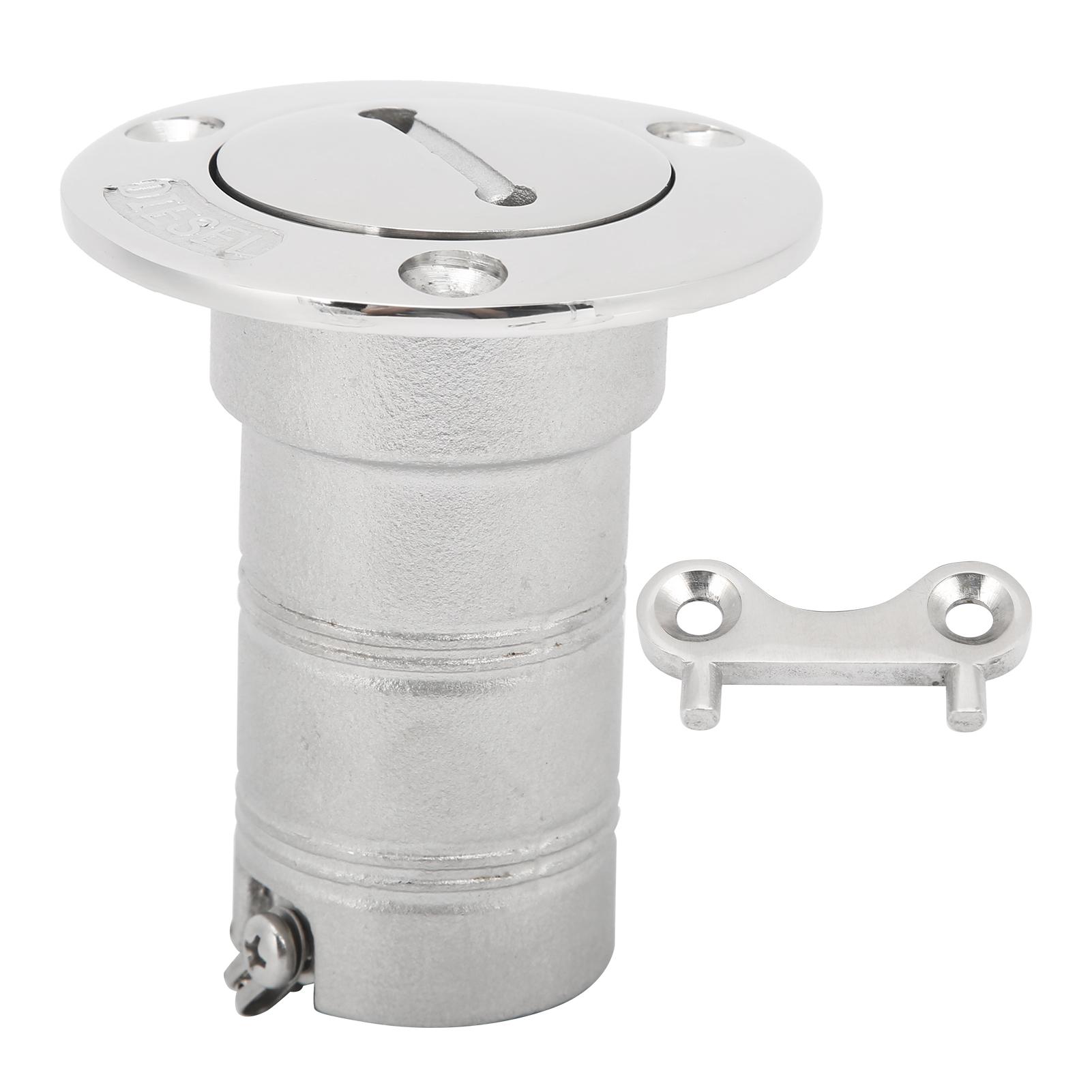 Stainless Steel Deck Funnel Water Oil Inlet Fill Filler Port Boat Gas Fuel Tank Cover Part 38mm / 1.5in