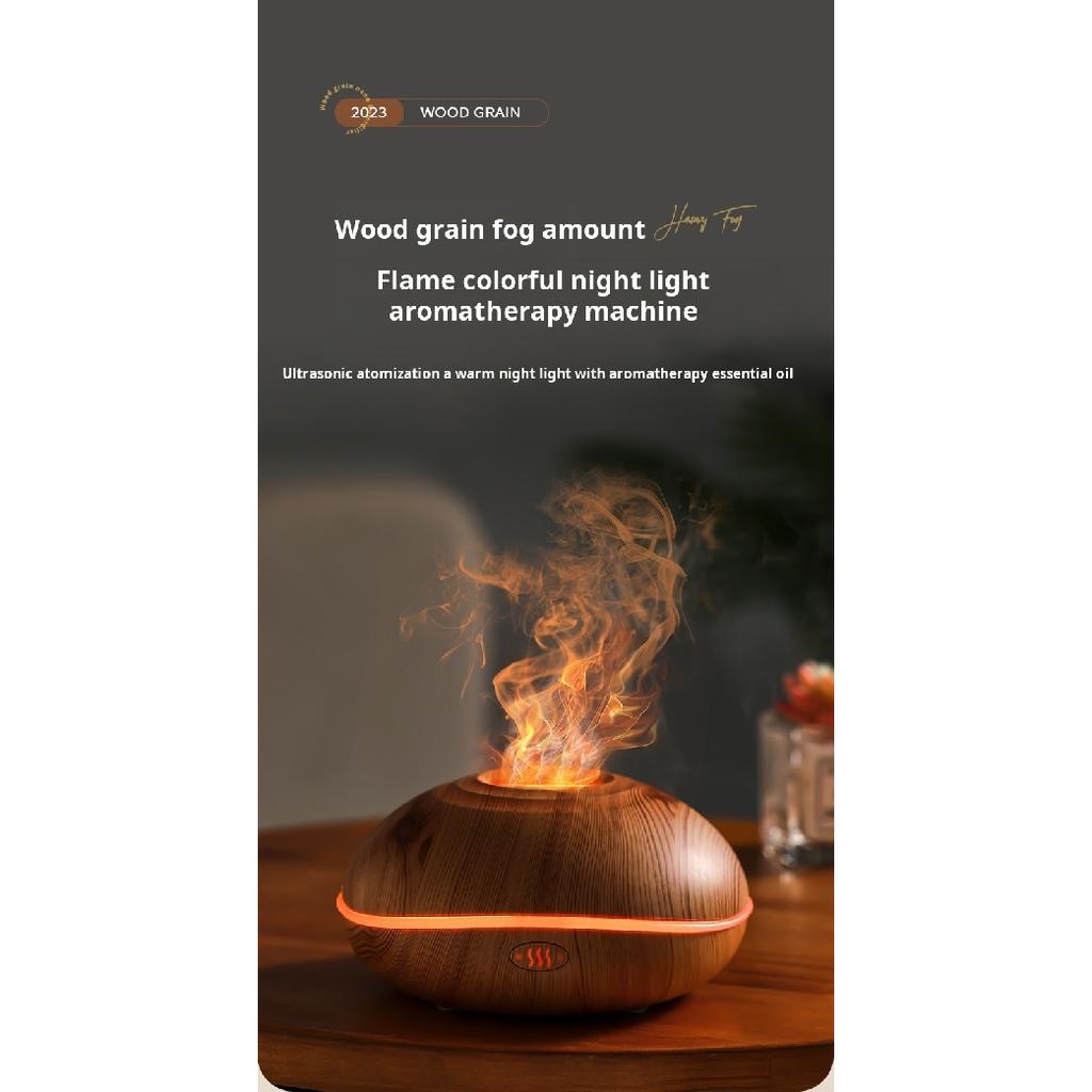 7 colores Fire Flame Wood grain aromatherapy machine humidifier Aroma Diffuser Air Ultrasonic Mist Maker Fogger Aroma Air Fresheners 2