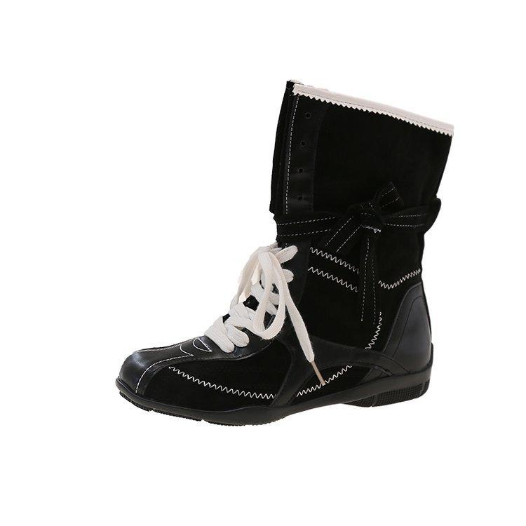 Cowhide version~ Flat bottom Martin boots women's 2025 new versatile boxing boots lace-up travel Xinjiang Xizang short boots
